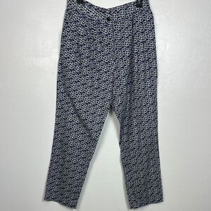 Monoprix Femme Geo Pattern Linen Blend High Rise Pants Size 14